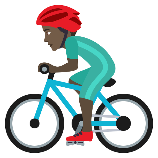 Чоловік на велосипеді: дуже темний тон шкіри для JoyPixels 9.0