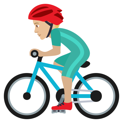 Мужчина на велосипеде: светлый тон кожи для JoyPixels 9.0