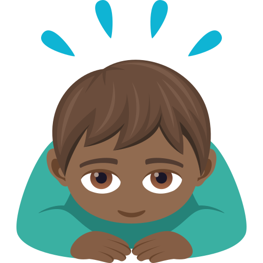 Чоловік кланяється: темний тон шкіри для JoyPixels 9.0