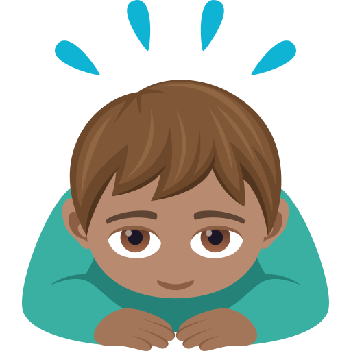 Чоловік кланяється: середній тон шкіри для JoyPixels 9.0