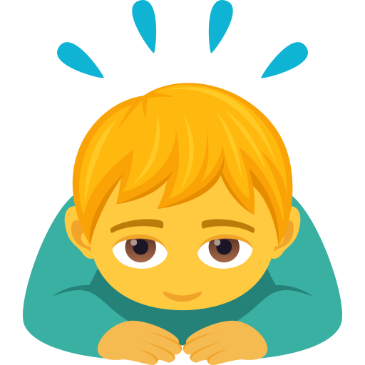 Мужчина кланяется для JoyPixels 9.0