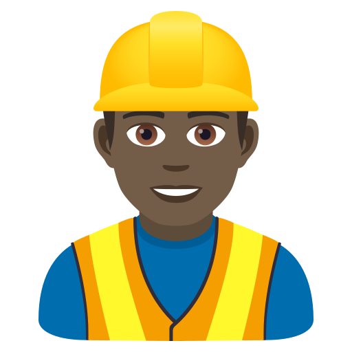 Чоловік-будівельник: дуже темний тон шкіри для JoyPixels 9.0