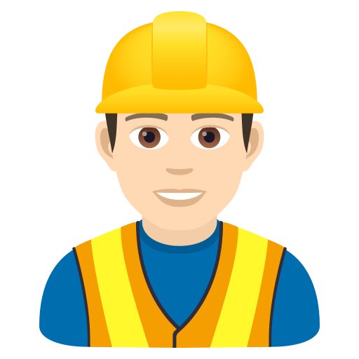 Чоловік-будівельник: дуже світлий тон шкіри для JoyPixels 9.0