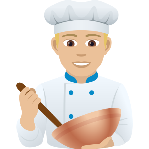 Чоловік-кухар: світлий тон шкіри для JoyPixels 9.0