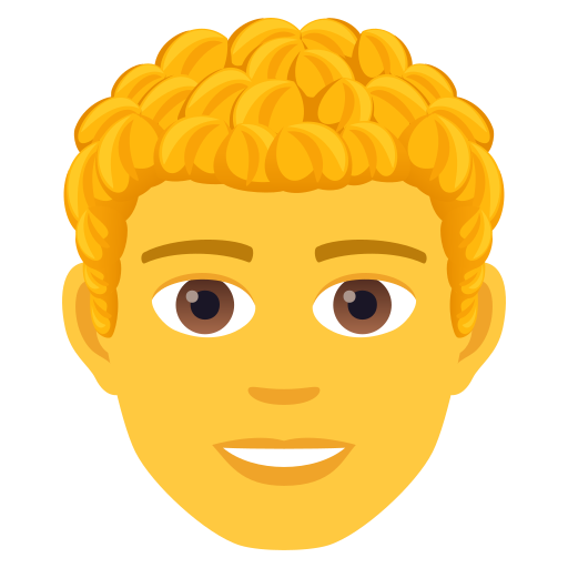 Мужчина: кудрявые волосы для JoyPixels 9.0