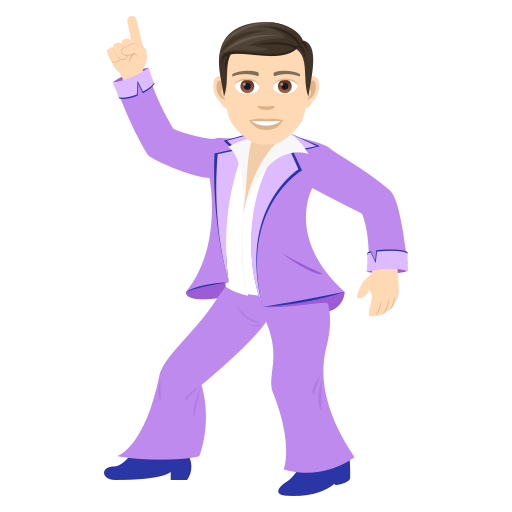 Танцующий мужчина: очень светлый тон кожи для JoyPixels 9.0