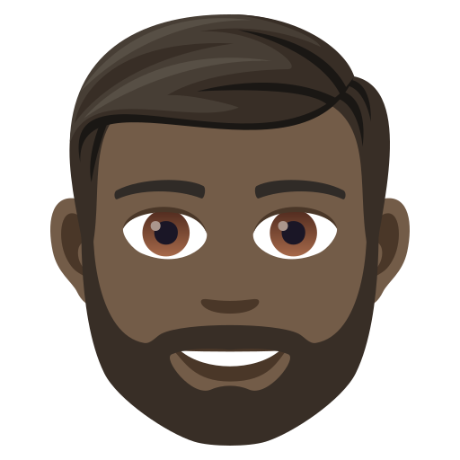 Бородатий чоловік: дуже темний тон шкіри для JoyPixels 9.0