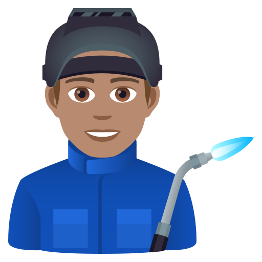 Чоловік-робітник: середній тон шкіри для JoyPixels 9.0