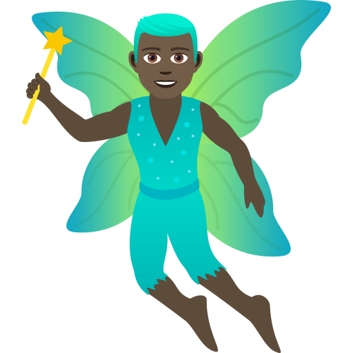 Мужчина-фея: очень темный тон кожи для JoyPixels 9.0