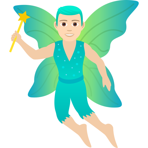 Мужчина-фея: очень светлый тон кожи для JoyPixels 9.0