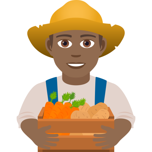 Чоловік-фермер: темний тон шкіри для JoyPixels 9.0