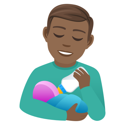 Кормящий мужчина: темный тон кожи для JoyPixels 9.0