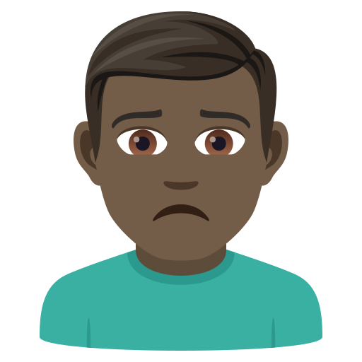 Нахмурився чоловік: дуже темний тон шкіри для JoyPixels 9.0