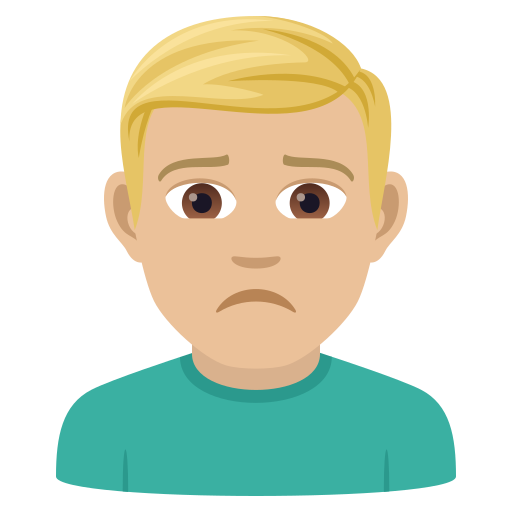 Нахмурився чоловік: світлий тон шкіри для JoyPixels 9.0