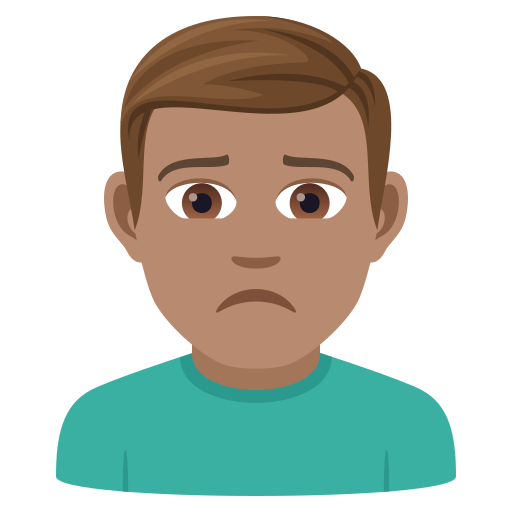 Нахмурився чоловік: середній тон шкіри для JoyPixels 9.0