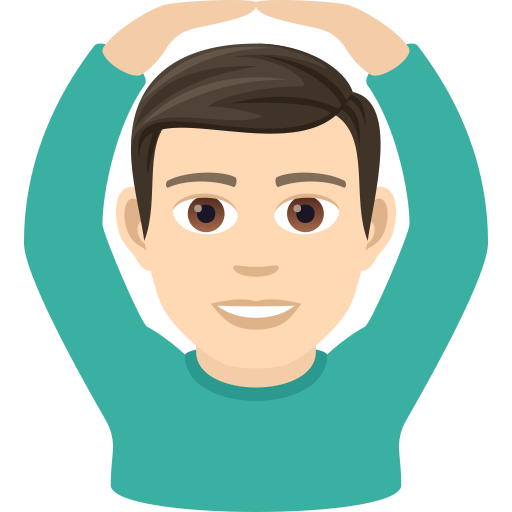 Чоловік за: дуже світлий тон шкіри для JoyPixels 9.0