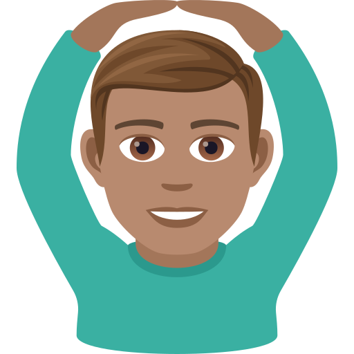 Мужчина за: средний тон кожи для JoyPixels 9.0