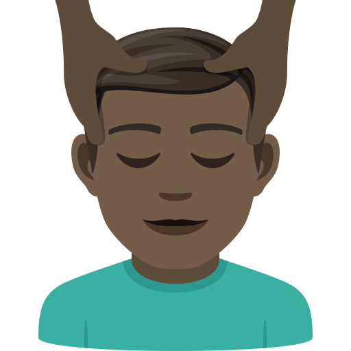 Чоловікові масажують обличчя: дуже темний тон шкіри для JoyPixels 9.0