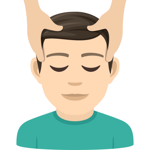 Чоловікові масажують обличчя: дуже світлий тон шкіри для JoyPixels 9.0