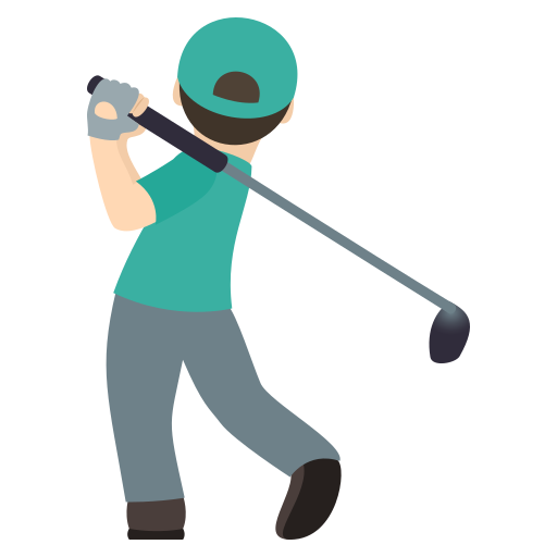 Чоловік грає в гольф: дуже світлий тон шкіри для JoyPixels 9.0