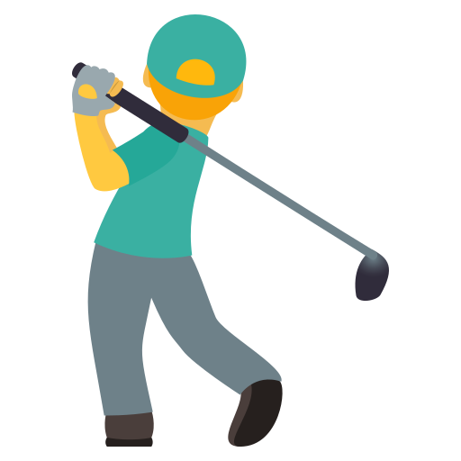 Мужчина играет в гольф для JoyPixels 9.0