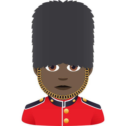 Чоловік-гвардієць: дуже темний тон шкіри для JoyPixels 9.0