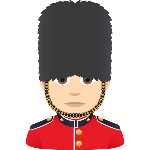 Мужчина-гвардеец: очень светлый тон кожи для JoyPixels 9.0