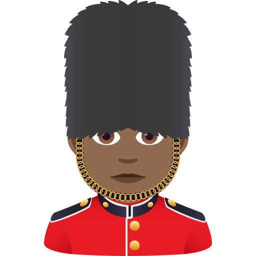 Чоловік-гвардієць: темний тон шкіри для JoyPixels 9.0