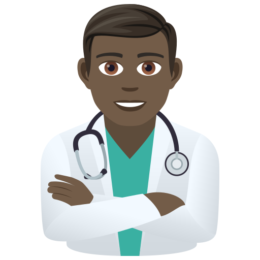 Врач: очень темный тон кожи для JoyPixels 9.0