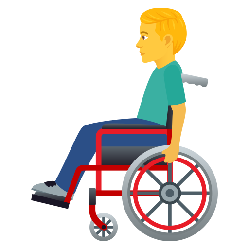 Чоловік в ручному кріслі-візку для JoyPixels 9.0