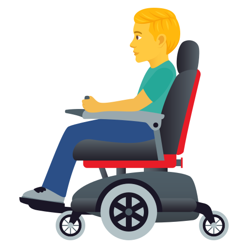 Чоловік в електричному кріслі-візку для JoyPixels 9.0