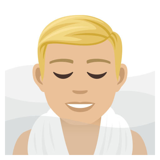 Чоловік в лазні: світлий тон шкіри для JoyPixels 9.0