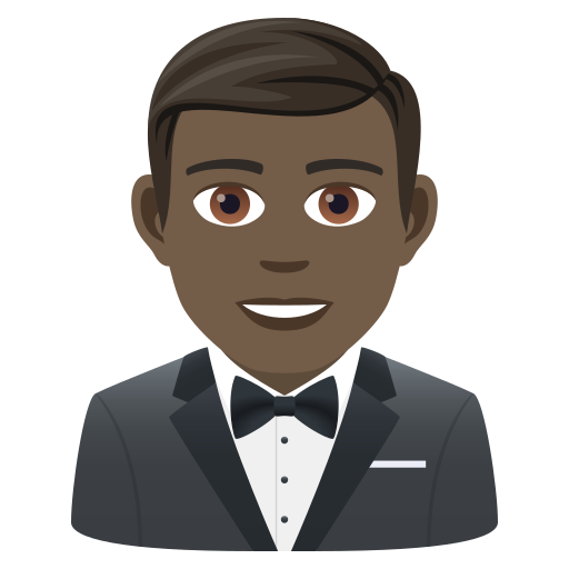 Мужчина в смокинге: очень темный тон кожи для JoyPixels 9.0