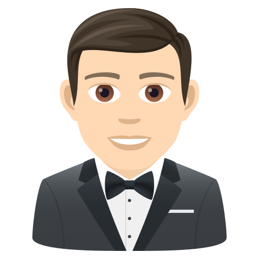 Мужчина в смокинге: очень светлый тон кожи для JoyPixels 9.0