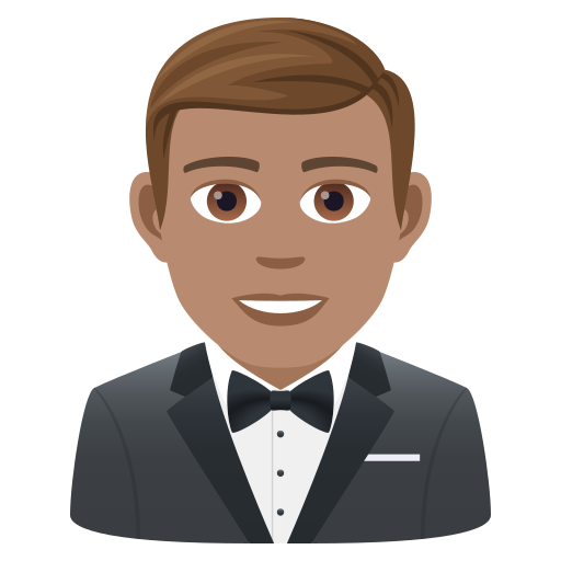 Мужчина в смокинге: средний тон кожи для JoyPixels 9.0