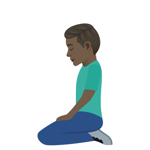 Чоловік на колінах: дуже темний тон шкіри для JoyPixels 9.0