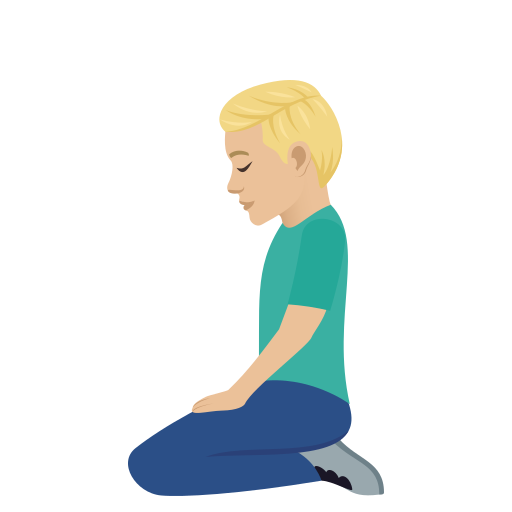 Чоловік на колінах: світлий тон шкіри для JoyPixels 9.0