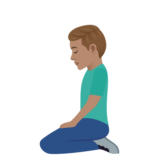 Чоловік на колінах: середній тон шкіри для JoyPixels 9.0