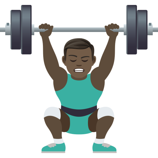 Чоловік зі штангою: дуже темний тон шкіри для JoyPixels 9.0