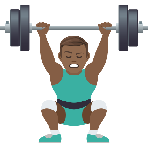 Мужчина со штангой: темный тон кожи для JoyPixels 9.0