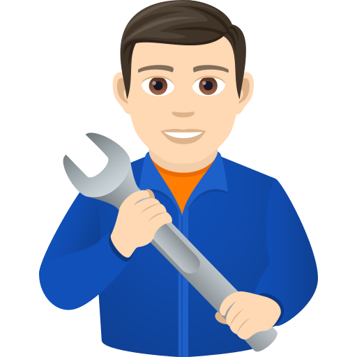 Чоловік-механік: дуже світлий тон шкіри для JoyPixels 9.0