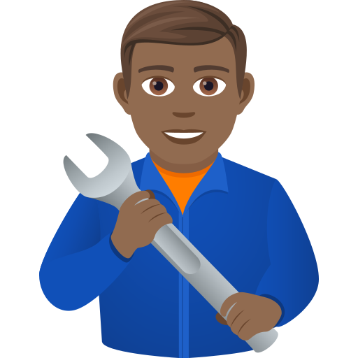 Чоловік-механік: темний тон шкіри для JoyPixels 9.0