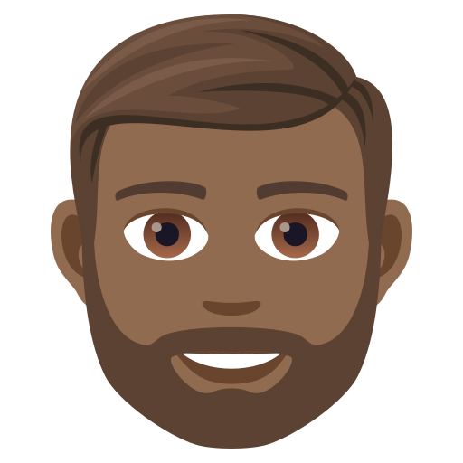 Бородатий чоловік: темний тон шкіри для JoyPixels 9.0