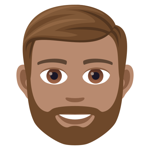 Бородатий чоловік: середній тон шкіри для JoyPixels 9.0