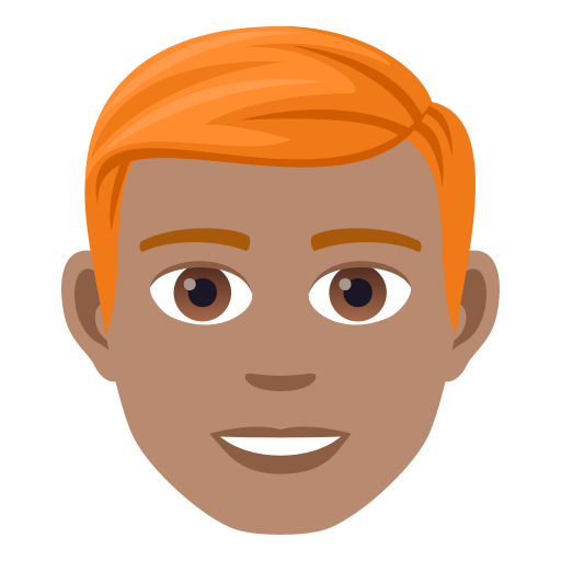 Мужчина: средний тон кожи рыжие волосы для JoyPixels 9.0
