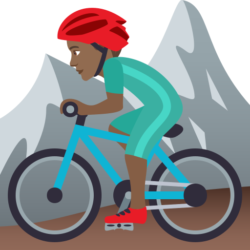 Чоловік на гірському велосипеді: темний тон шкіри для JoyPixels 9.0