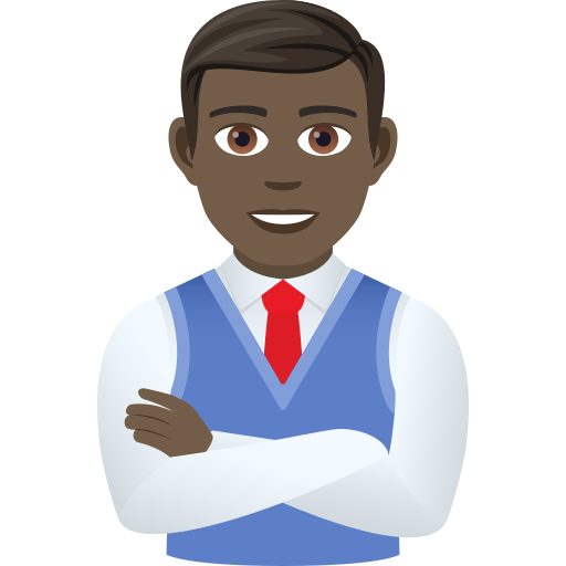 Офісний працівник-чоловік: дуже темний тон шкіри для JoyPixels 9.0