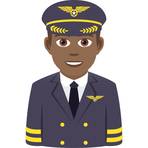 Чоловік-пілот: темний тон шкіри для JoyPixels 9.0