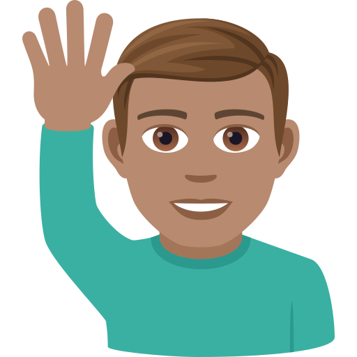 Мужчина с поднятой рукой: средний тон кожи для JoyPixels 9.0