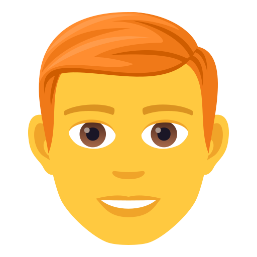 Чоловік: руде волосся для JoyPixels 9.0